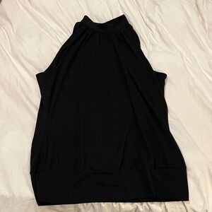 Milano Black High-Neck Sleeveless Blouse